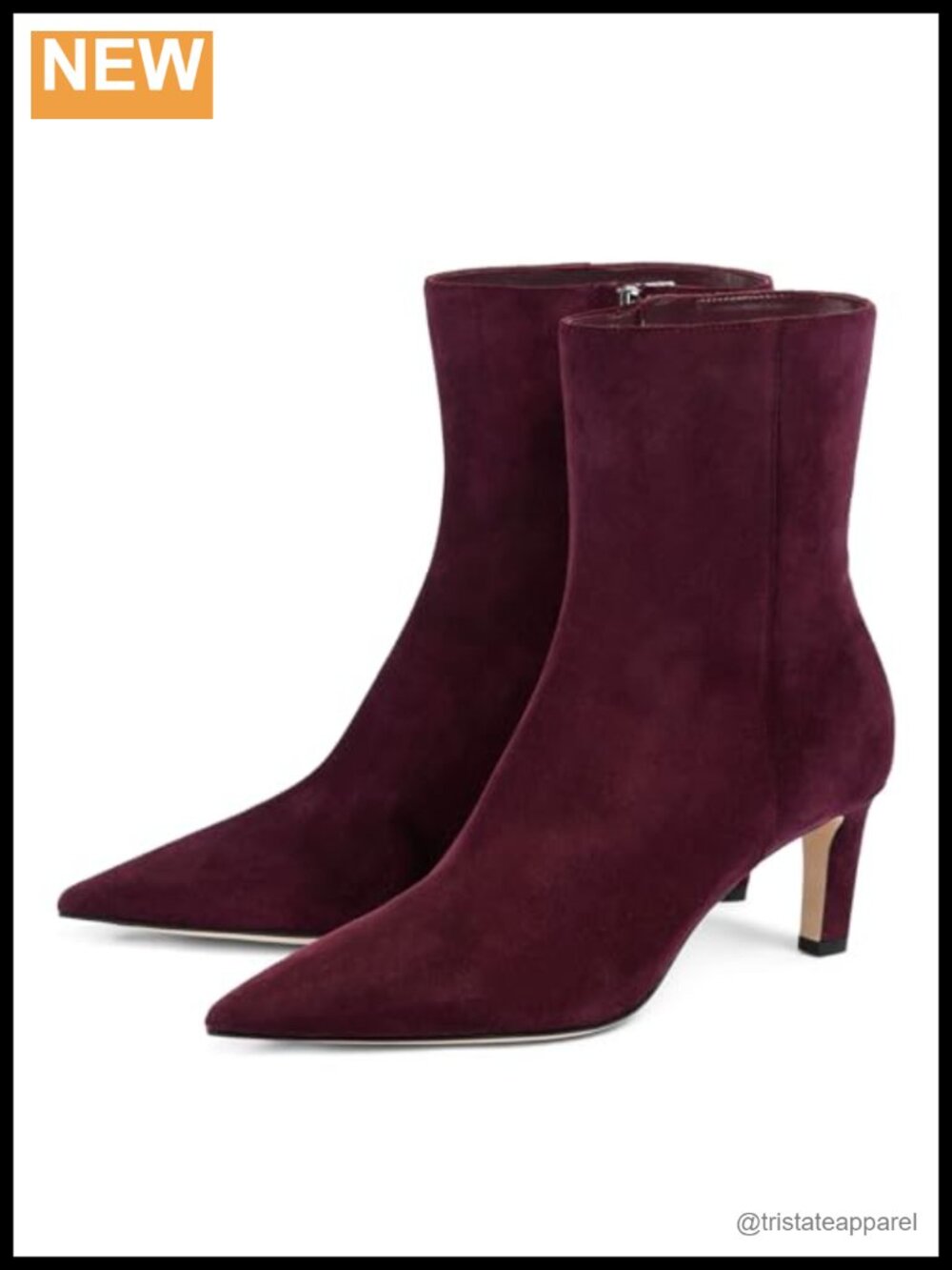 Women's Faux Suede Kitten Heel Ankle Booties Pointed Toe Side Zipper Office